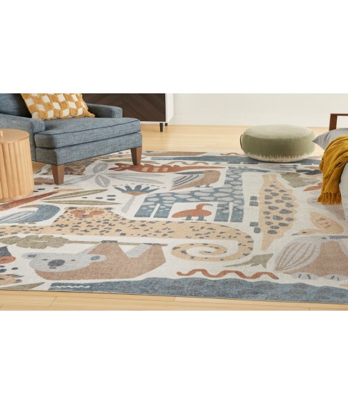 Nourison Astra Machine Washable Ivory ASW01 7 ft. 10 in. X 10 ft. Rectangle Rug