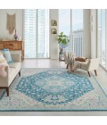 Nourison TRANQUIL Area Rug Nourison Tranquil Area Rug TRA07-Ivory/Turquoise