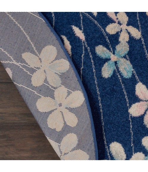 Nourison Tranquil Round Area Rug TRA04-Navy