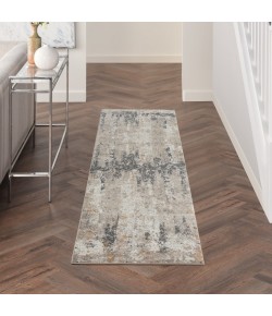 Nourison Tangra - Tnr05 Cream Grey Area Rug 2 ft. 2 X 7 ft. 6 Rectangle