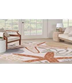 Nourison Aloha Ivory Multicolor ALH24 7 ft. 10 in. Round Rug