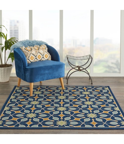 Nourison CARIBBEAN Area Rug Nourison Caribbean Square Area Rug CRB07-Navy