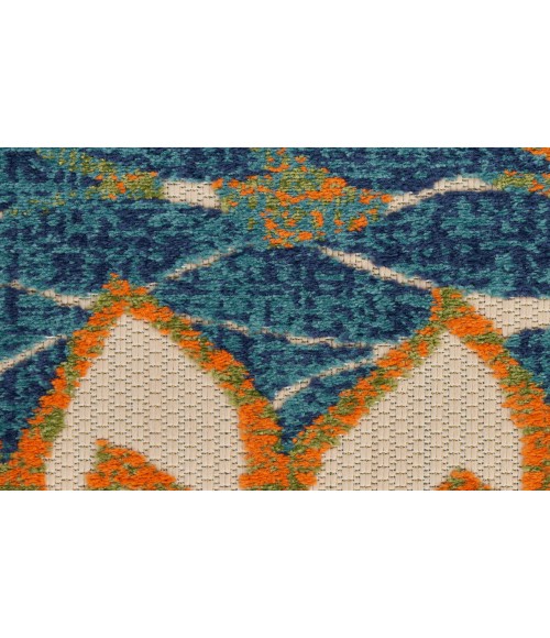Nourison Aloha Blue Green ALH05 7 ft. 10 in. Round Rug