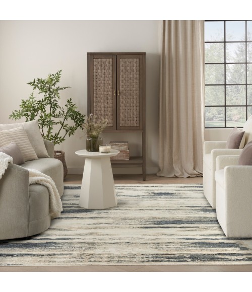 Nourison Serenity Home Blue Multicolor SRH12 7 ft. 10 in. X 9 ft. 10 in. Rect. Rug