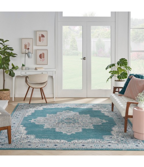 Nourison Passion Area Rug PSN03 Turquoise Grey