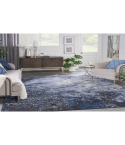Nourison Passion Light Blue Black PSN10 9 ft. X 12 ft. Rectangle Rug
