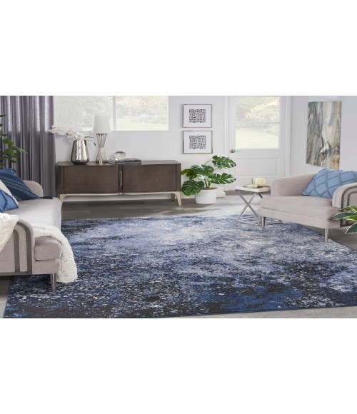 Nourison Passion Light Blue Black Rug PSN10 9 ft. X 12 ft. Rectangle - Rugs Town Nourison Passion Light Blue Black PSN10 9 ft. X 12 ft. Rectangle Rug