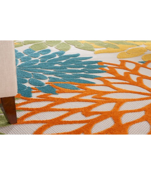 Nourison Aloha Turquoise Multicolor ALH05 9 ft. 6 in. X 13 ft. Rectangle Rug