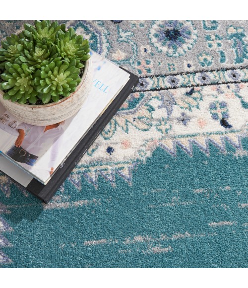 Nourison Passion Area Rug PSN03 Turquoise Grey