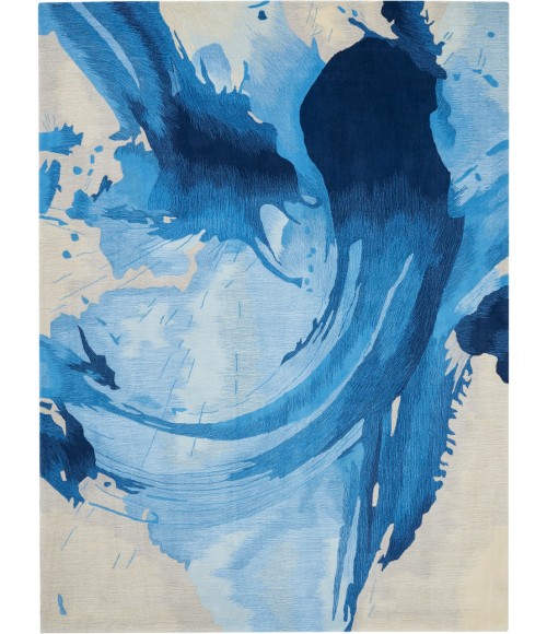 Nourison SYMMETRY Area Rug Nourison Symmetry Area Rug SMM01-Blue/Ivory