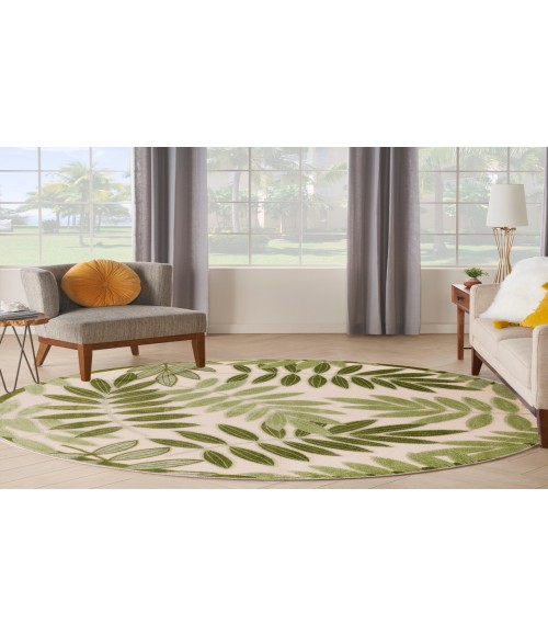 Nourison Aloha Ivory Green ALH18 7 ft. 10 in. Round Rug