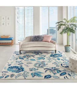Nourison Tranquil(Traql) - Tra02 Ivory Light Blue Area Rug 8 ft. X 10 ft. Rectangle