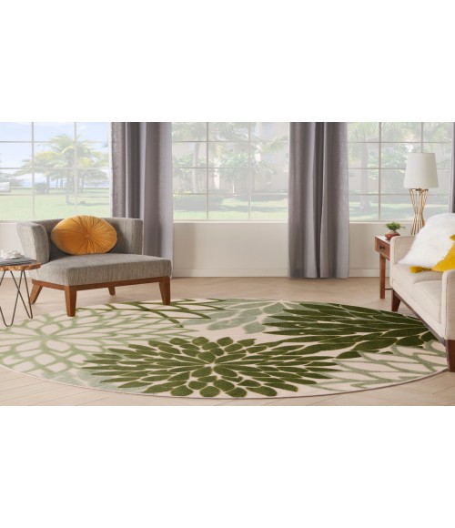 Nourison Aloha Ivory Green ALH05 7 ft. 10 in. Round Rug
