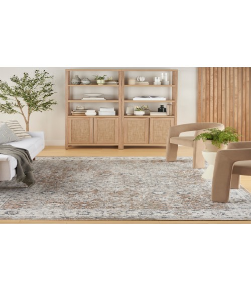 Nourison Astra Machine Washable Silver Taupe ASW16 7 ft. 10 in. X 10 ft. Rectangle Rug