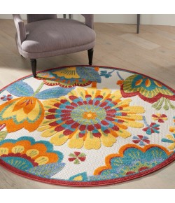 Nourison Home Aloha ALH25 Multicolor 5 ft. 3 in. Round Area Rug