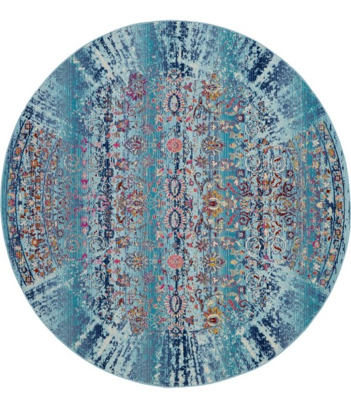 Nourison Vintage Kashan Round Area Rug VKA02-Blue