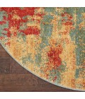 Nourison Somerset Round Area Rug ST91-Teal/Multicolor