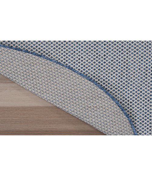 Nourison Courtyard Ivory Blue COU01 5 ft. Round Rug