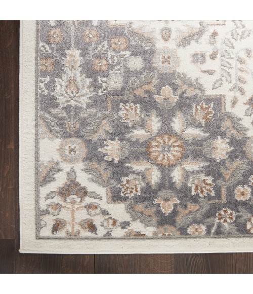 Elation Area Rug Nourison Elation Area Rug ETN08 Ivory Grey 9' x 12'