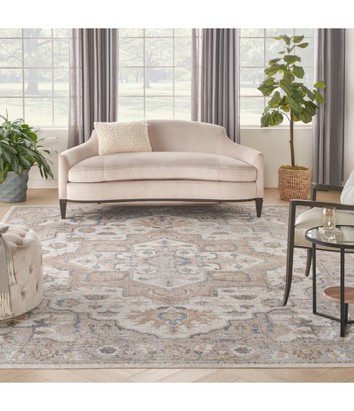 Nourison Astra Machine Washable Area Rug ASW12 Silver Grey