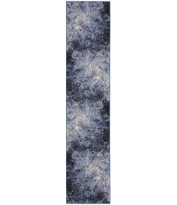 Nourison Passion - Psn10 Light Blue Black Area Rug 2 ft. 2 in. X 10 ft. Runner