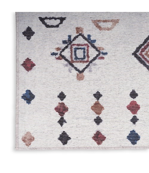Nicole Curtis Machine Washable Series 1 Area Rug SR108 Ivory/Multi