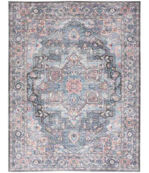 Nicole Curtis Machine Washable Series 1 Area Rug SR101 Blue 8' x 10'