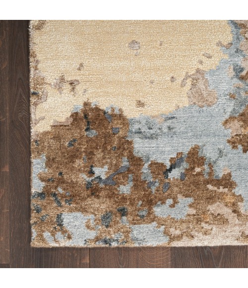 Nourison Silk Shadows Beige Blue Rug SHA23 9 ft. X 12 ft. Rect. - Rugs Town Nourison Silk Shadows Beige Blue SHA23 9 ft. X 12 ft. Rect. Rug