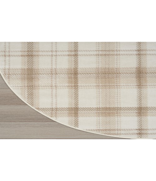 Nourison Grafix Ivory Beige GRF03 4 ft. Round Rug