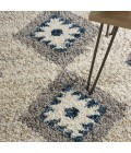 Nourison Scandinavian Shag Ivory/Blue Rug SCN03 5 ft. 3 in. X 7 ft. 9 in. Rect. - Rugs Town Nourison Scandinavian Shag Ivory/Blue SCN03 5 ft. 3 in. X 7 ft. 9 in. Rect. Rug