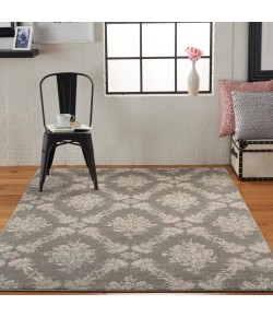 Nourison Tranquil(Traql) - Tra09 Grey Pink Area Rug 6 ft. X 9 ft. Rectangle