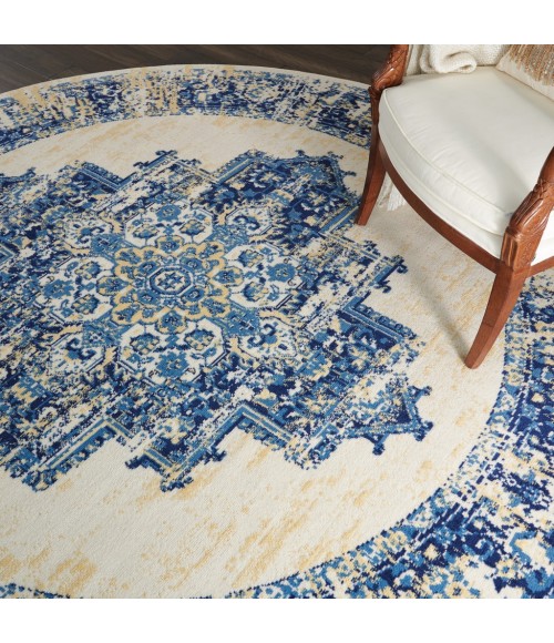 Nourison Grafix Round Area Rug GRF14-White