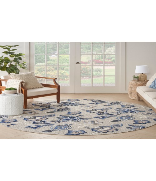 Nourison Aloha Blue Grey ALH31 7’10” Round Rug