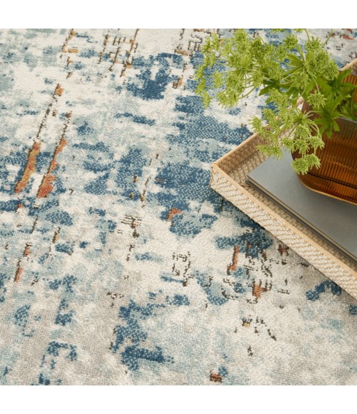 Nourison Quarry Beige Blue Rust QUA01 4 ft. X 6 ft. Rect. Rug