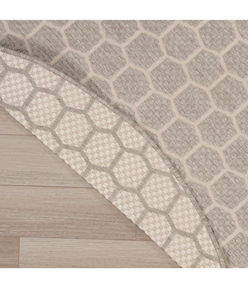 Nourison Twist Reversible Grey TWS01 8 ft. X Round Rug