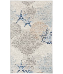 Nourison Seaside Ivory Grey Blue SDS04 3 ft. X 5 ft. Rect. Rug