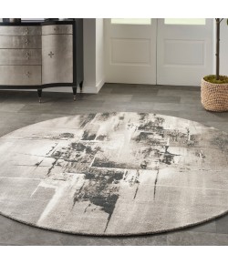 Nourison Twilight - Twi30 Grey Ivory Black Area Rug 8 ft. X Round