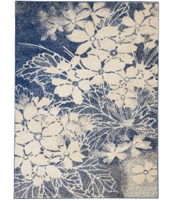 Nourison Tranquil(Traql) - Tra08 Beige Navy Area Rug 6 ft. X 9 ft. Rectangle