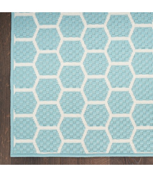 Nourison Reversible Indoor Outdoor Aqua RVB01 10 ft. X 14 ft. Rect. Rug