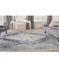 Nourison Astra Machine Washable Blue Ivory ASW11 10 ft. X 14 ft. Rectangle Rug