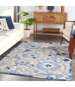 Nourison Aloha - Alh17 Blue Grey Area Rug 6 ft. X 9 ft. Rectangle