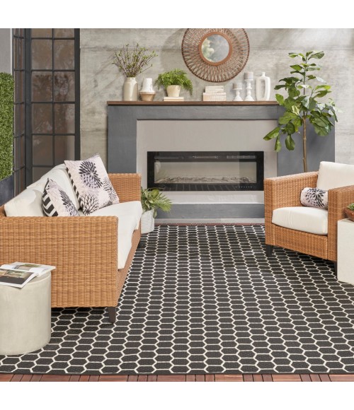 Nourison Twist Reversible Black TWS01 9 ft. X 12 ft. Rect. Rug