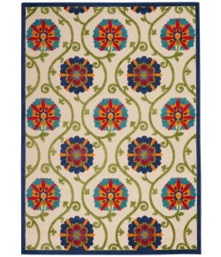 Nourison Home Aloha ALH19 Blue Multicolor 3 ft. 6 in. X 5 ft. 6 in. Area Rug