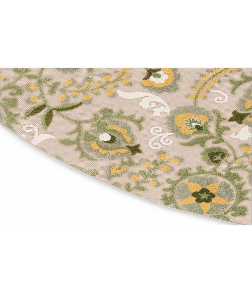 Nourison Aloha Ivory Green ALH17 5 ft. 3 in. Round Rug