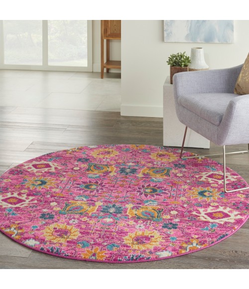 Nourison Passion Area Rug PSN01 Fuchsia 4' Round