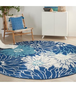 Nourison Passion - Psn17 Navy Ivory Area Rug 8 ft. X Round