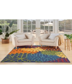 Nourison Aloha Navy Multicolor ALH05 3 ft. 6 in. X 5 ft. 6 in. Rectangle Rug