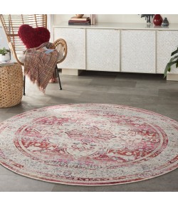 Nourison Vintage Kashan - Vka07 Red Ivory Area Rug 6 ft. X 6 ft. Round