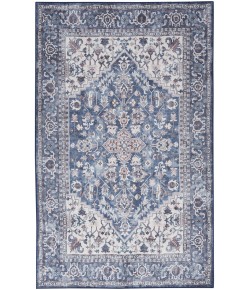 Nourison Home New Concept Washable Navy Ivory SR104 5 ft. 3 in. X 7 ft. 3 in. Rectangle Rug