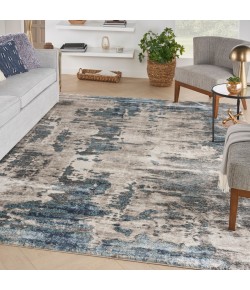 Nourison Ki100 American Manor - Amr04 Ivory Blue Area Rug 7 ft. 10 in. X 9 ft. 10 in. Rectangle